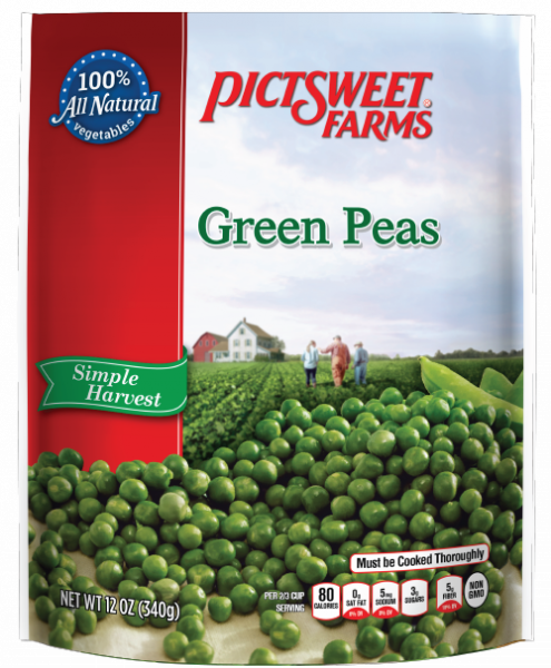 Packaging green peas